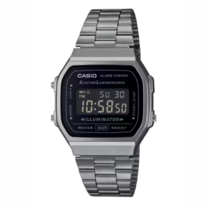 Casio Vintage A168WGG-1B Grey Stainless Steel Band Unisex Watch